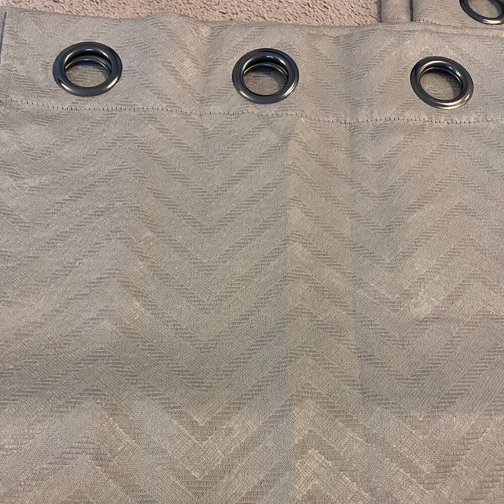 Tan Chevron Black Out Curtains